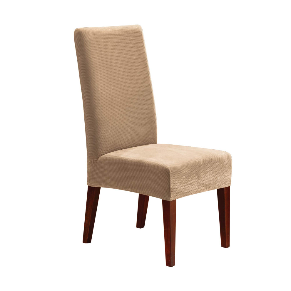 Housse courte pour chaise de salle     manger SureFit Stretch Pique, couleur cr   me