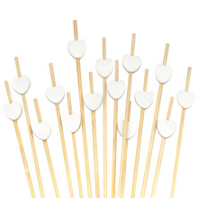BambooMN 7,1"" decoratieve witte hart bamboe cocktail fruit sandwich prikkers spiesjes voor catering evenementen vakantie restaurants of buffetten fee