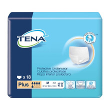 Tena Roupa Interior Protetora, Alta Absorção, Tena Prtv Undrwr Pl Med, (1 Pacote, 18 Cada)