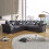 (Black & Grey, Corner sofa) Modern Comfortable Corner sofa and sofa set 1