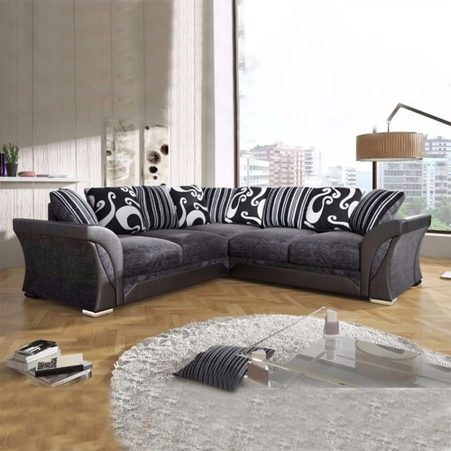 (Black & Grey, Corner sofa) Modern Comfortable Corner sofa and sofa set