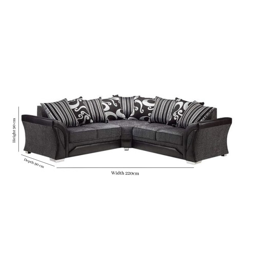 (Black & Grey, Corner sofa) Modern Comfortable Corner sofa and sofa set 2