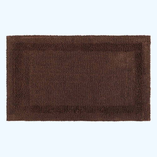 Homescapes (Chocolate) Homescapes Luxury Reversible Cotton Bath Mat Set 2