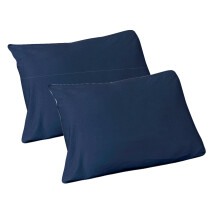 100% Jersey Knit Cotton 2 Standard Pillow Case Navy