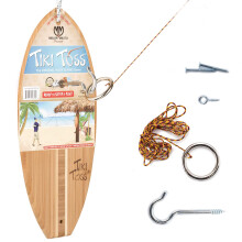 Gioco Tiki Toss per adulti - Edizione tavola da surf da 13 pollici - Gioco con gancio e anello per uso interno ed esterno - Regalo per marito, pa
