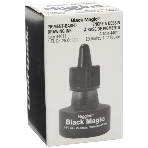 Higgins Black Magic pigmentoitu piirustusmuste 1 unssin pullo (44011) 1