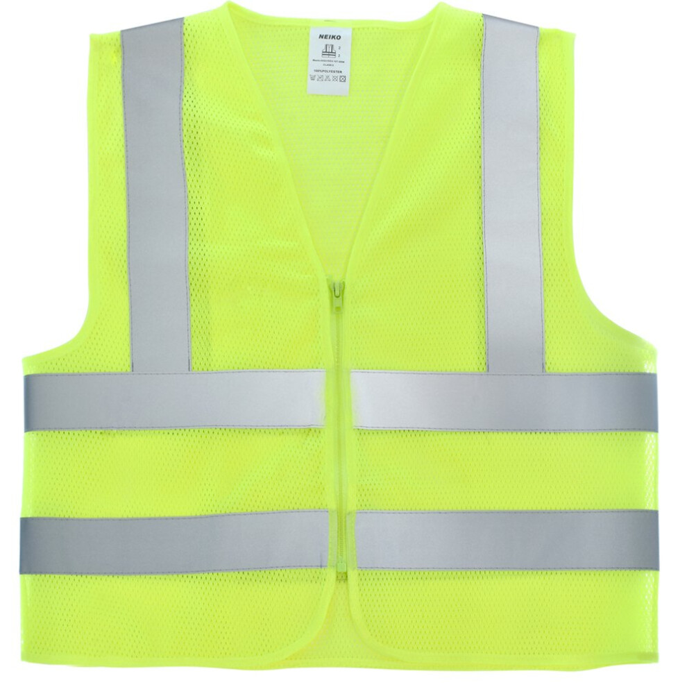 Neiko 53959A High-Visibility Safety Vest With Reflective Strips For Emergency Construction And Safety Use Neon Yellow XX-Large 837013539599