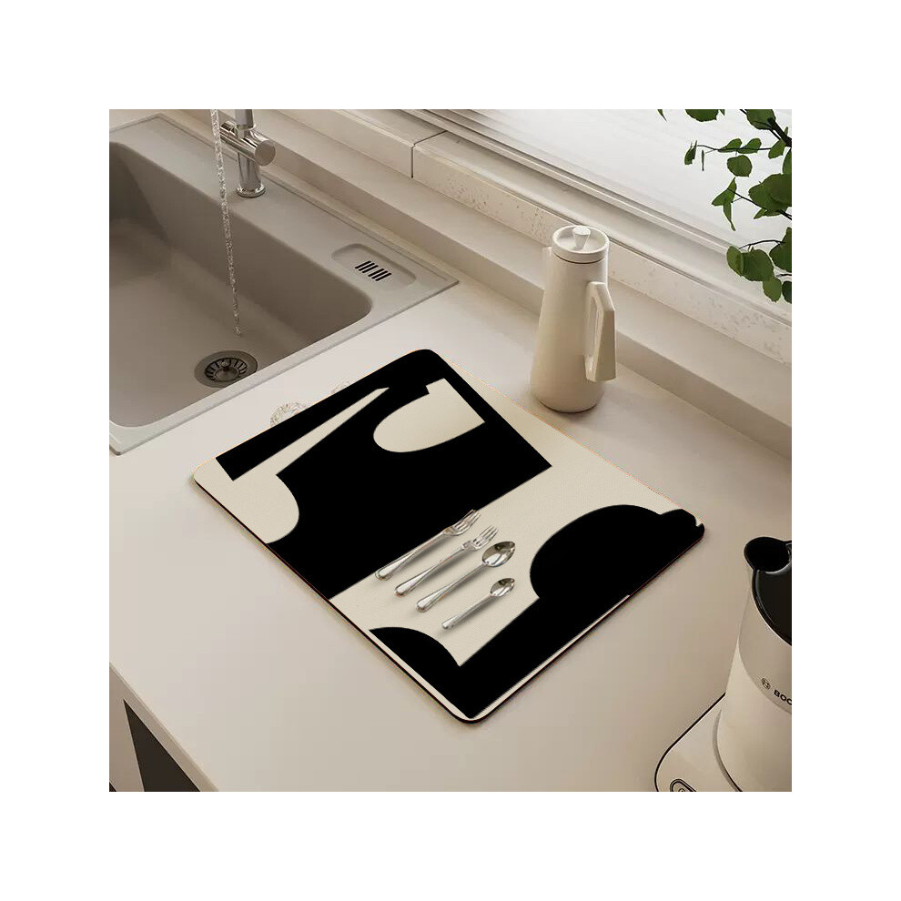 (A-1, 40X60cm 15.7X23.6in) Diatom mud kitchen drain mat countertop absorbent table mat household cup dish drying mat non-slip and anti-fouling table mat