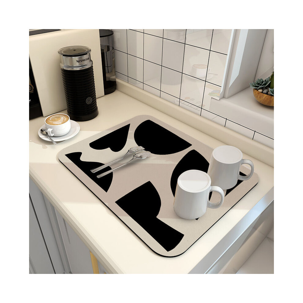 (A-3, 60X90cm 23.6X35.4in) Diatom mud kitchen drain mat countertop absorbent table mat household cup dish drying mat non-slip and anti-fouling table m