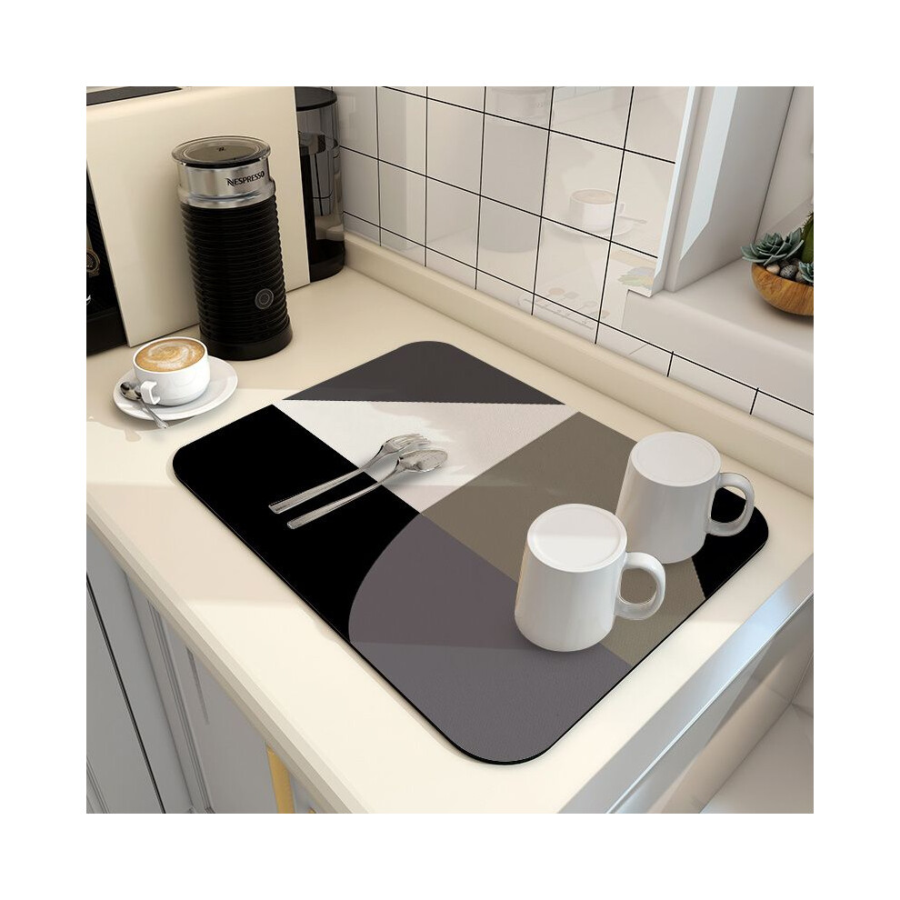 (A-2, 60X90cm 23.6X35.4in) Diatom mud kitchen drain mat countertop absorbent table mat household cup dish drying mat non-slip and anti-fouling table m