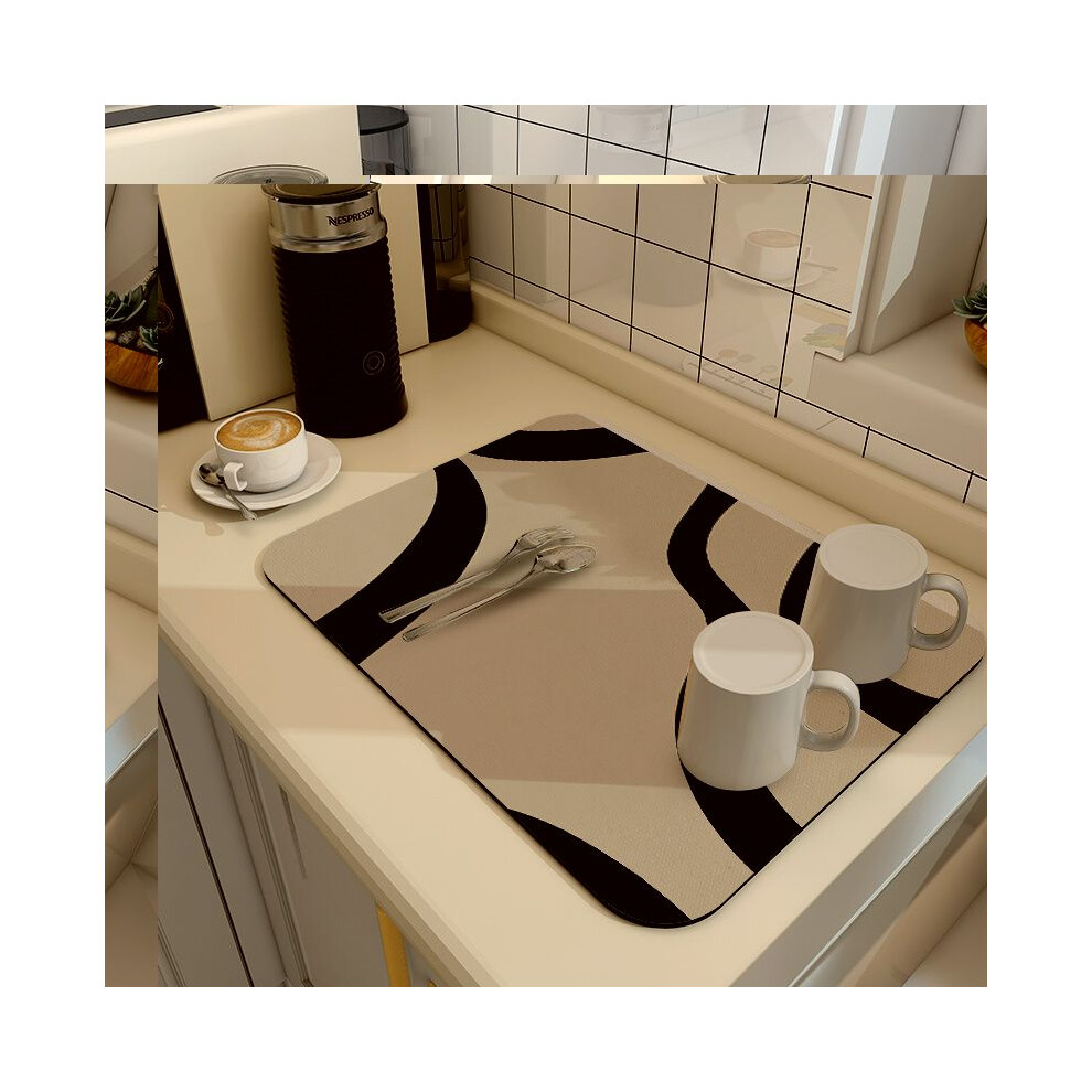 (A-4, 80X120cm  31.5X47.3i) Diatom mud kitchen drain mat countertop absorbent table mat household cup dish drying mat non-slip and anti-fouling table
