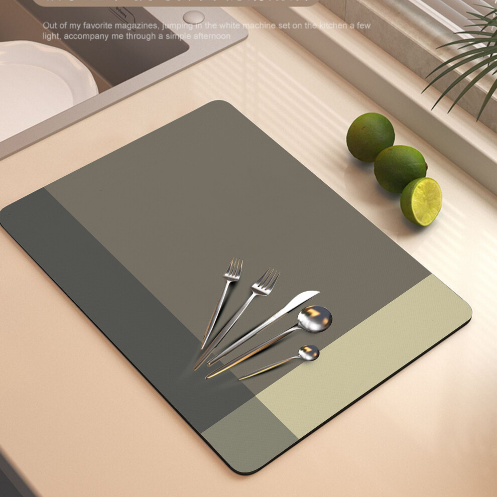 (A-5, 60X90cm 23.6X35.4in) Diatom mud kitchen drain mat countertop absorbent table mat household cup dish drying mat non-slip and anti-fouling table m