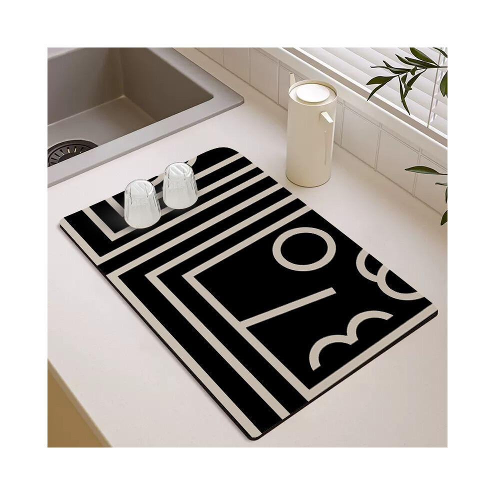 (A-6, 60X90cm 23.6X35.4in) Diatom mud kitchen drain mat countertop absorbent table mat household cup dish drying mat non-slip and anti-fouling table m