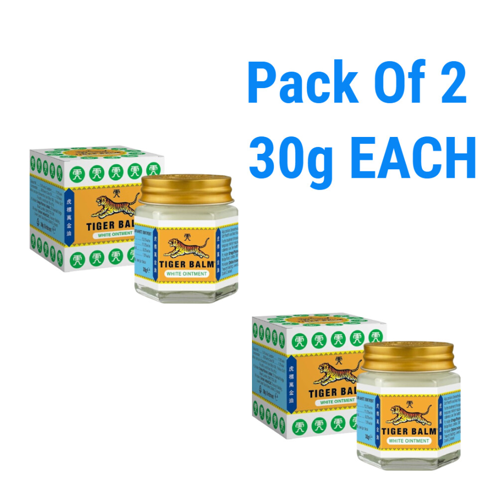 (Pack Of 2) Tiger Balm Pain Relief Ointment - 30G Each White