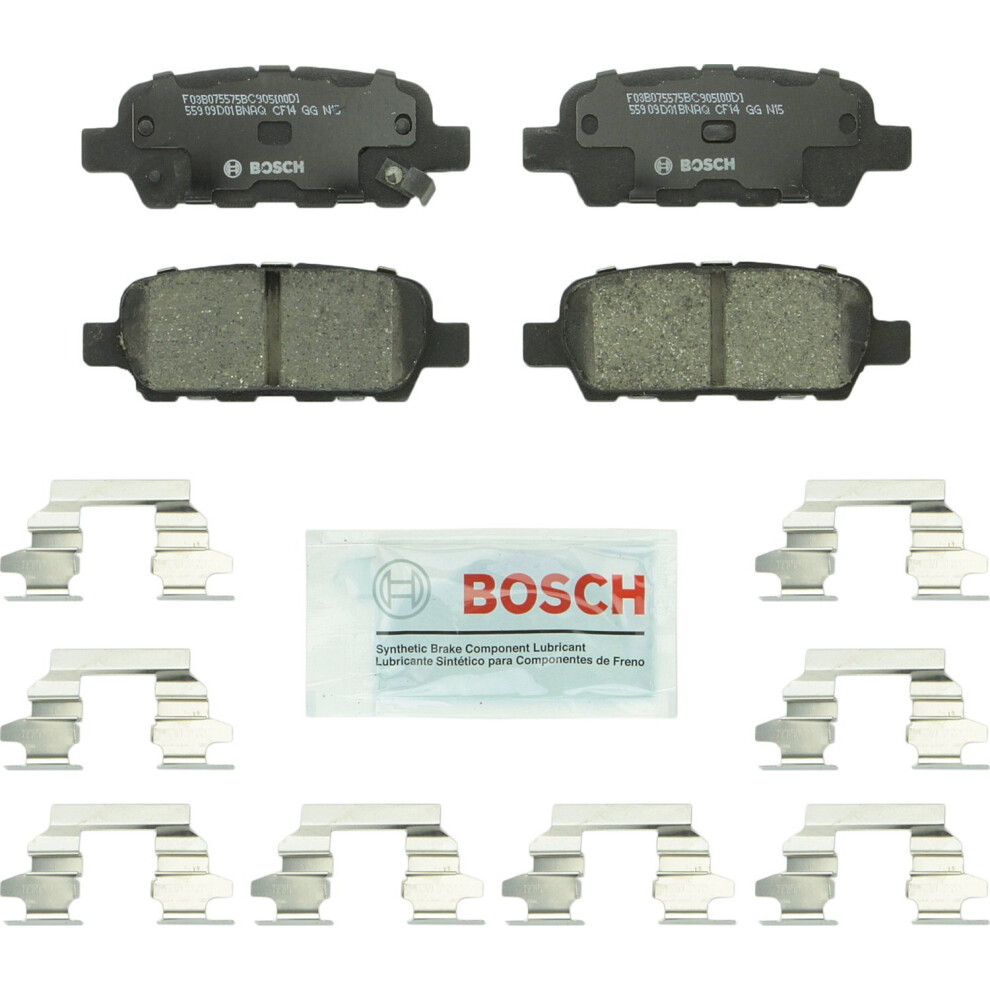 Bosch Bc905 Quietcast Premium Ceramic Disc Brake Pad Set - Compatible With Select Infiniti; Nissan 350Z 370Z Altima Juke Leaf Maxima Murano Pat