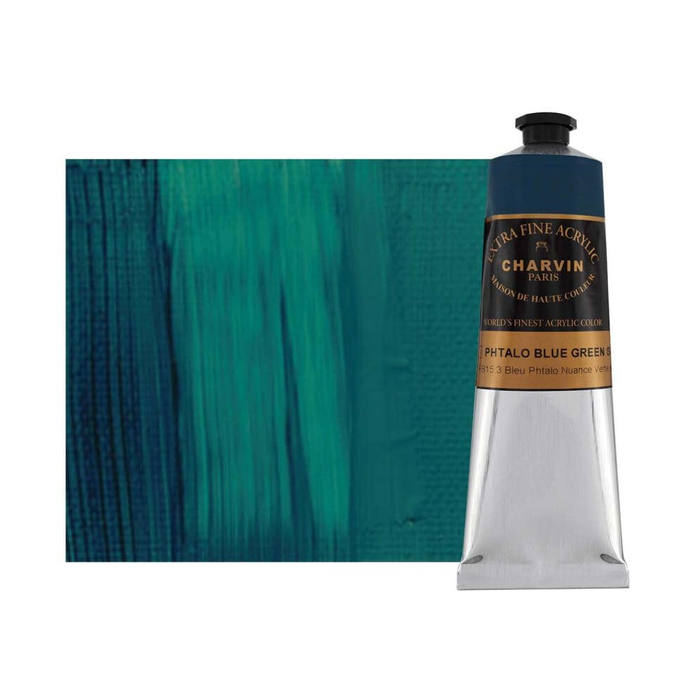 Charvin Extra Fine Professional Artist Acrylverf Kleuren Natuurthema Tinten 60Ml Phthalo Blauwgroen-image