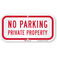 SmartSign - K-4232-EG-06x12-D5 ""Ei pys   k   inti    - Yksityisalue"" -kyltti 15 cm x 30 cm, 3M:n heijastavaa alumiinia