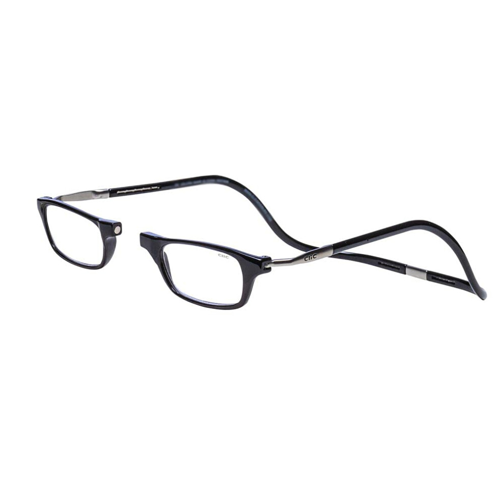 Clic Magnetic Reading Glasses (Expandable) Adjustable Temple Computer Readers Original Expandable (Black 2.50 Magnification)