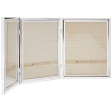 Lawrence Frames 510780T Silver Plated Double Bead Hinged Triple Picture Frame 8 by 10-Inch