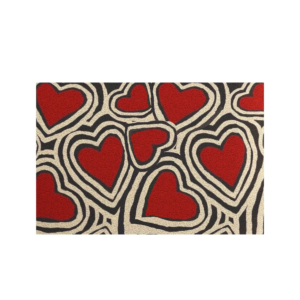 (Heart of Love Words, 50X80cm 19.7X31.5in ) Entrance silk circle floor mat, anti slip and soil rubbing foot mat, indoor dirt resistant mat, entrance m