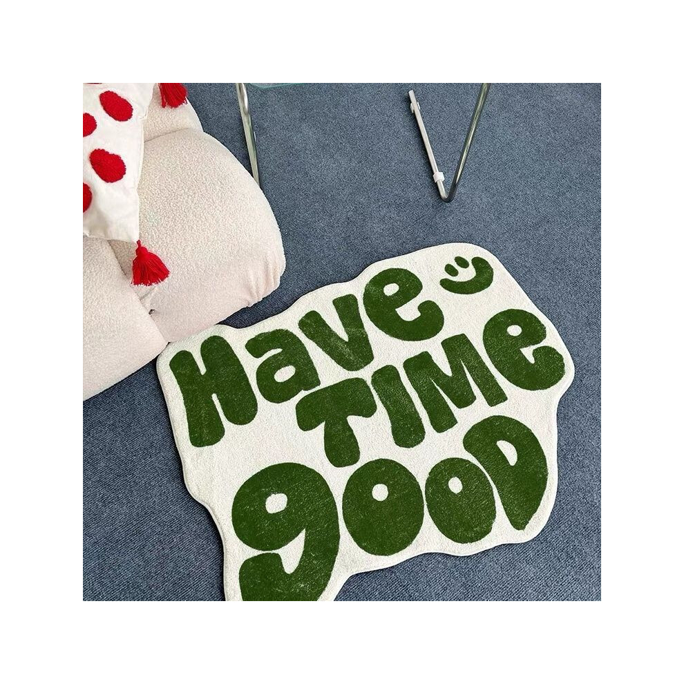 (A-2, 120X180cm47.2X70.8in) Simple imitation cashmere thickened bedroom carpet irregular bedside carpet shaped absorbent ins