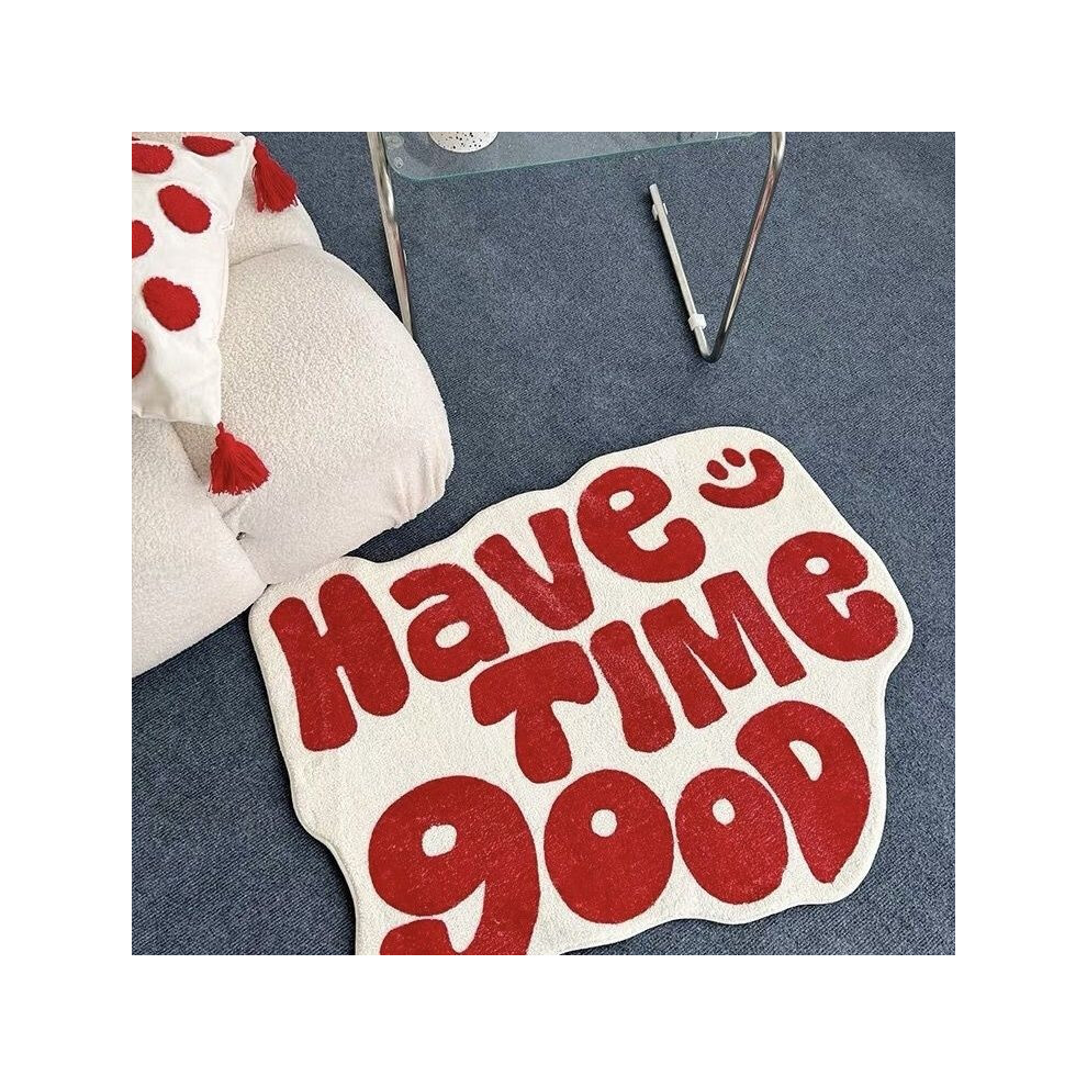 (A-1, 100X150cm 39.3X59in) Simple imitation cashmere thickened bedroom carpet irregular bedside carpet shaped absorbent ins