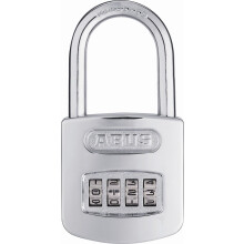 ABUS 160/50HB50 Weerbestendig, resetbaar, chroom cijferslot met 4 wijzerplaten en 2 lange beugels