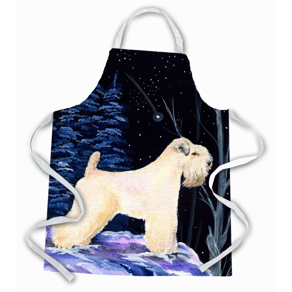 Caroline's Treasures SS8386APRON Tablier Poil Doux Starry Night Wheaten Terrier, Grand Format, Multicolore-image