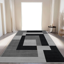 (60x220 cm (2 ft x 7 ft 2 in)_Runner Rug, Milo Black Grey) Grey Non Slip Rugs Printed Carpet Runner Door Mats