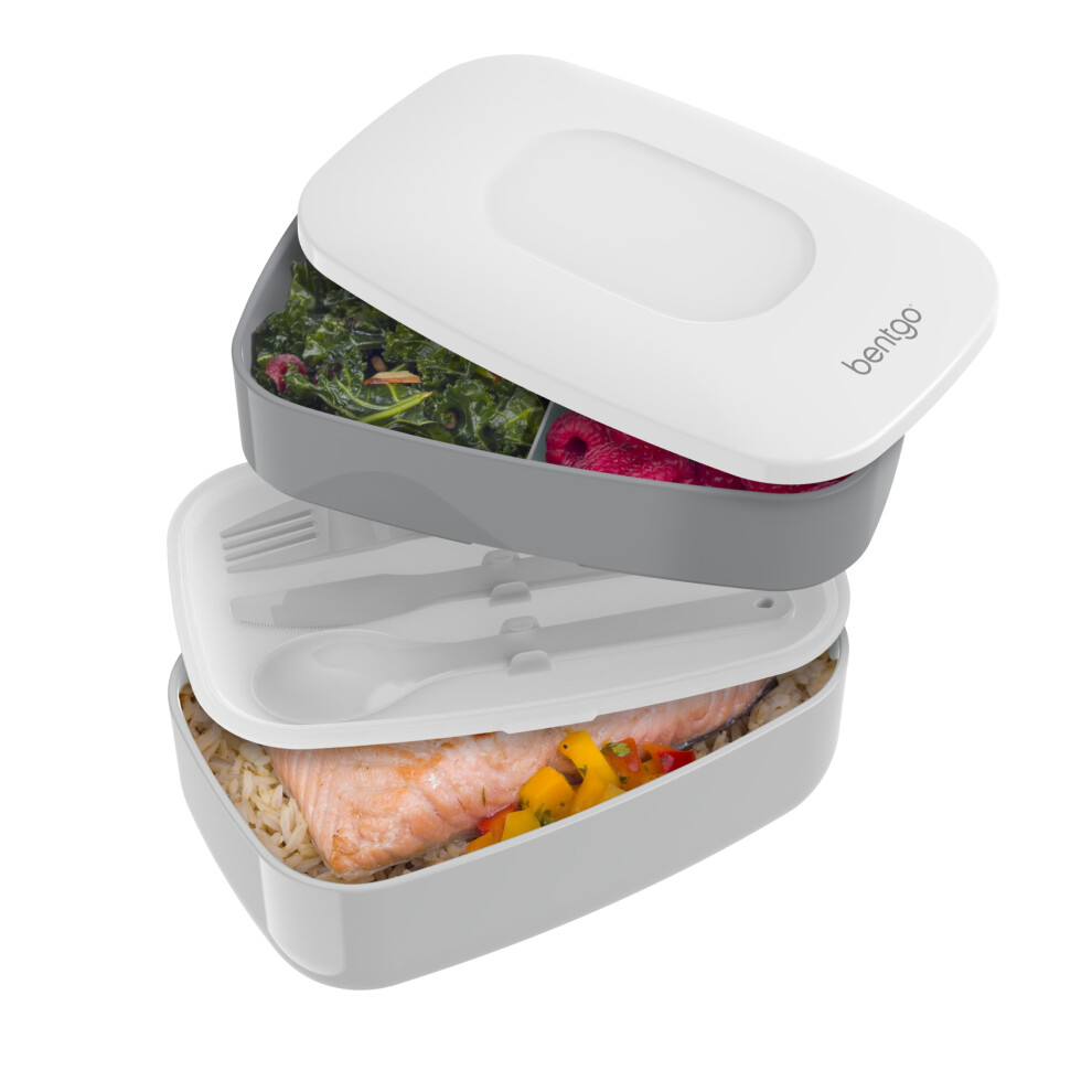 Photos - Food Container Bentgo Classic - Adult Bento Box All-in-One Stackable Lunch Box Container with 3 Compartments Plastic Utensils and Nylon Sea
