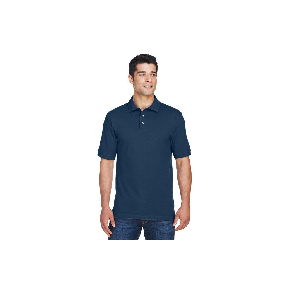 Polo     manches courtes en piqu    de coton fil        l'anneau 6 oz pour homme - Noir - XLT (D0102H7NB0P)