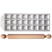 Eppicotispai 24 huller aluminium firkantet ravioli maker med rullepin