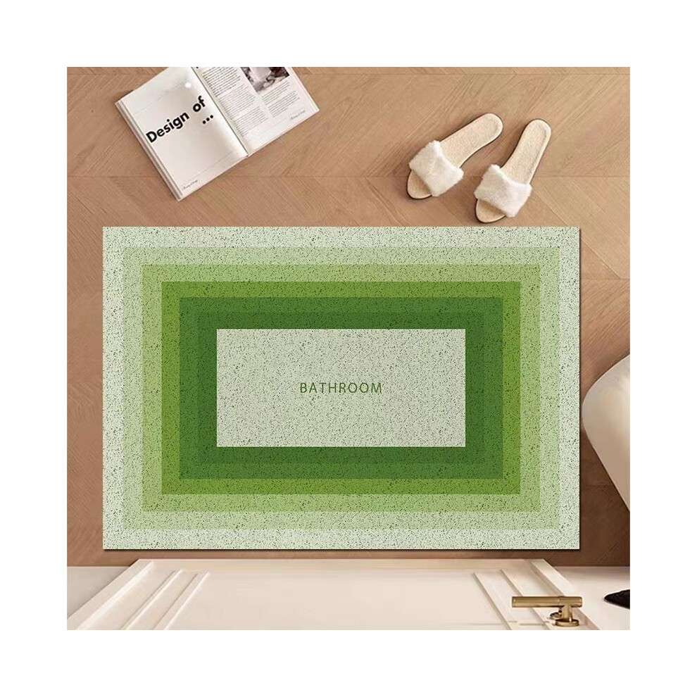 (Morandi Green, 80X120cm 31.5X47.3in) Silk circle floor mat household entrance door rubbing soil mat door leave-in pad dust-proof mud scraping pad pvc
