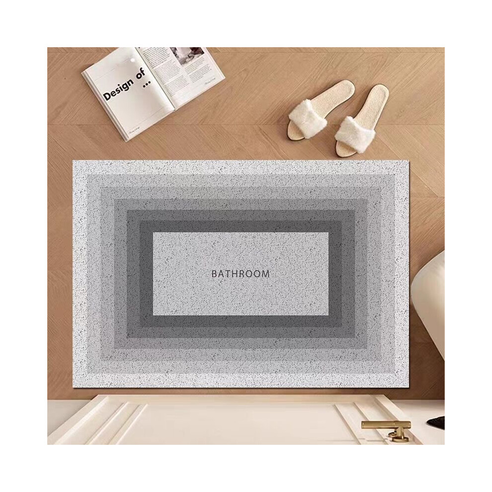 (Morandi Grey, 80X100cm 31.5X39.3in) Silk circle floor mat household entrance door rubbing soil mat door leave-in pad dust-proof mud scraping pad pvc