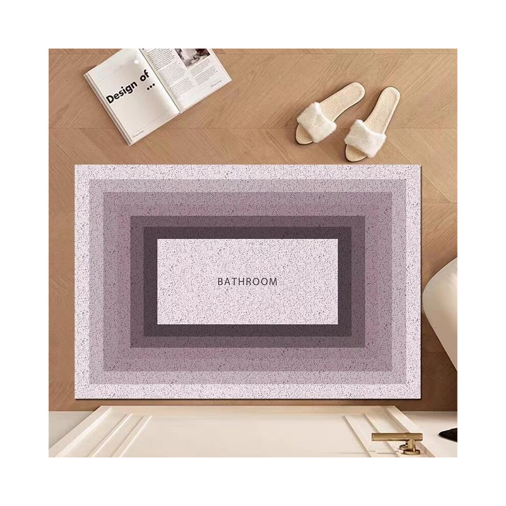 (Morandi purple, 80X120cm 31.5X47.3in) Silk circle floor mat household entrance door rubbing soil mat door leave-in pad dust-proof mud scraping pad pv