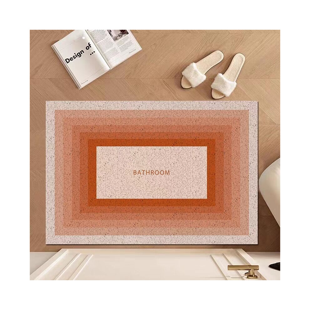 (Morandi red, 80X100cm 31.5X39.3in) Silk circle floor mat household entrance door rubbing soil mat door leave-in pad dust-proof mud scraping pad pvc e