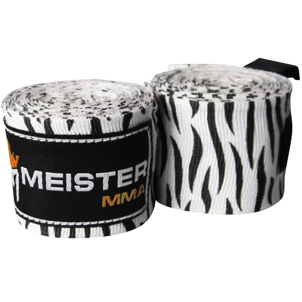 Bandages semi-   lastiques Meister pour adultes 180 pour MMA et boxe - Paire - Rayures z   br   es