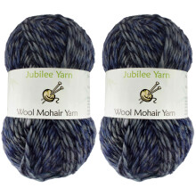 JubileeYarn Wool Mohair Yarn - Ombr? Worsted - 100g/Skein - Phantom - 2 Skeins