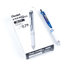 Pentel EnerGel Pearl Deluxe RTX sisäänvedettävä nestemäinen geelikynä 0,7 mm Blue Accent Blue mustelaatikko 12 kappaletta (BL77PW-C)