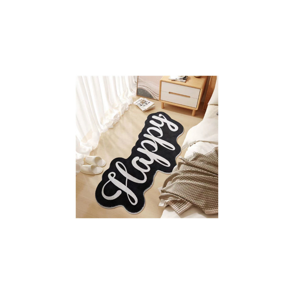 (A-2, 40X60cm 15.7X23.6in) Irregular bedroom crystal velvet bedside blanket creative special-shaped cloakroom carpet under the bed floor mat letter