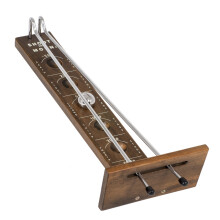 WE Games Shoot The Moon Spel, Groot 18 inch, Walnoot Geolied Massief Houten Bord met Metaalbal en Stangen, Retro Balansspel voor Familie en Bar