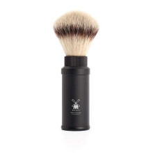 Mhle Travel Black Aluminum Silvertip Silvertip Brush Shaving - Portable Synthetic Lux Lux Shave Pere pentru barba?i boga?i