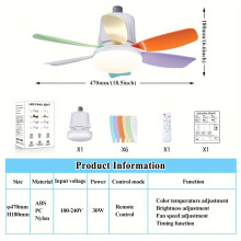 (Color) 1pc Socket Fan Light, 46.99cm Screw Ceiling Fans With Lights And Remote, E26/E27 Base Easy Install Timing Ceiling Fan