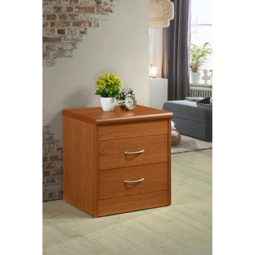 Hodedah 2-Drawer Nightstand in Cherry 1