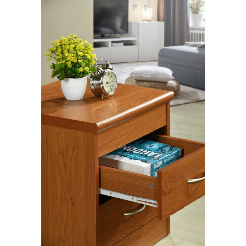 Hodedah 2-Drawer Nightstand in Cherry 2