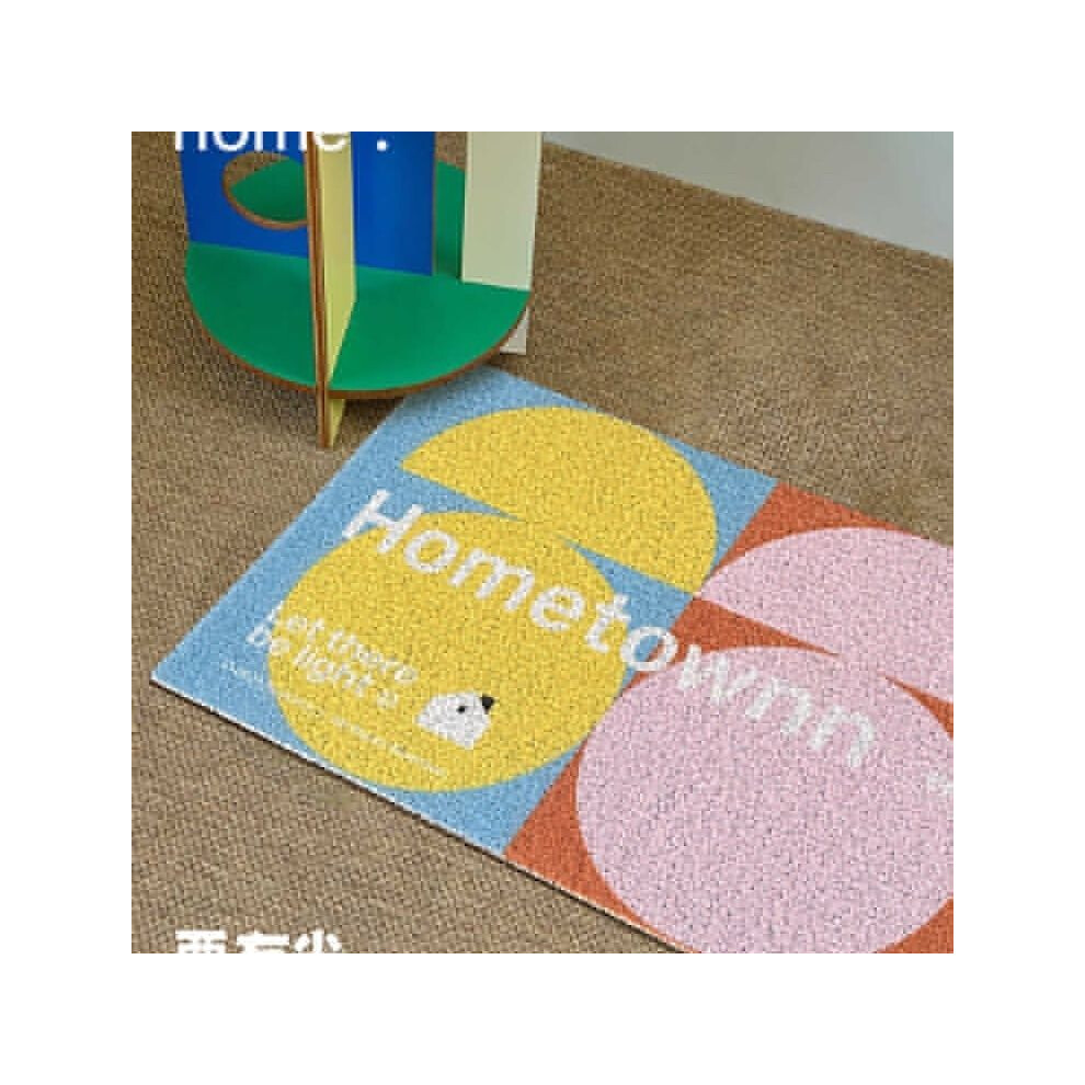 (Geometric pattern A, 100X120cm39.3X47.2in) Designer retro silk ring entry pad, foyer foot pad, dust pad, dirt-resistant insole, cat scratching pad, cat litter box pad