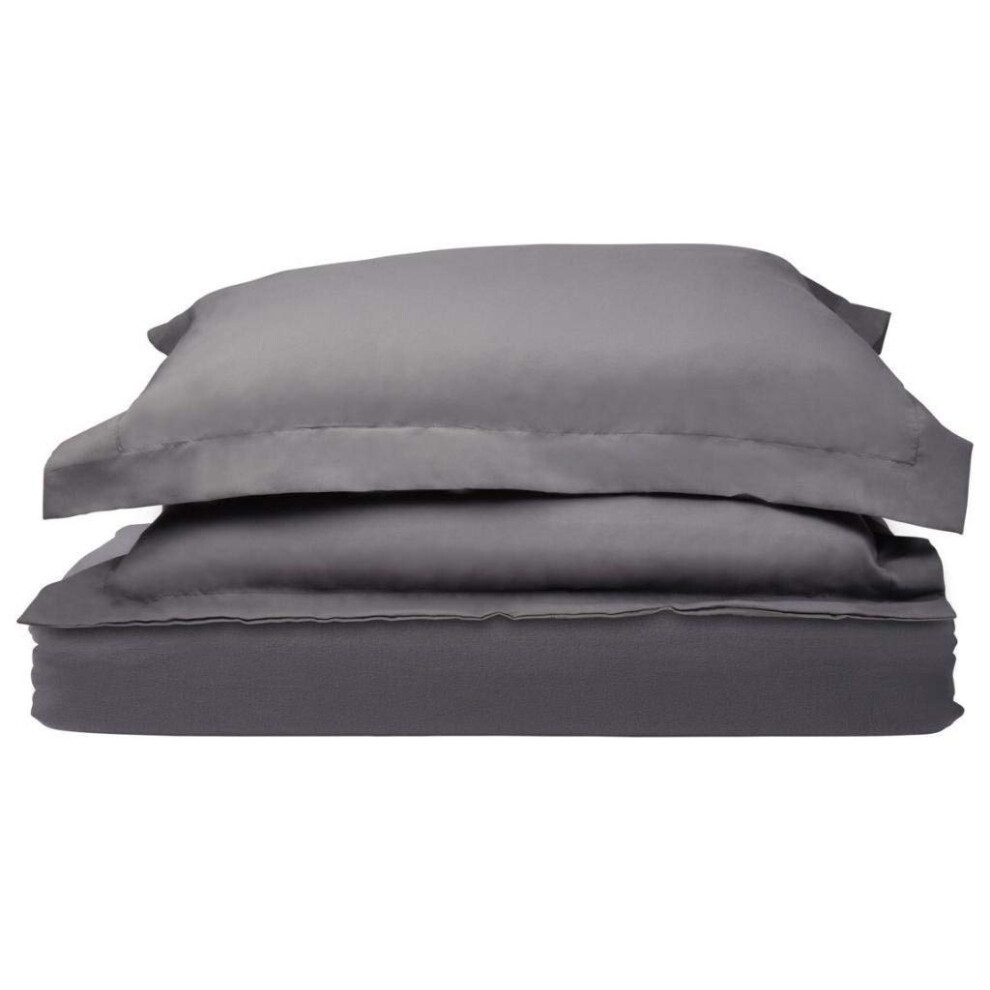 Housse de couette HC COLLECTION - Housse de couette Queen Size grise - Ensemble de 3 housses de couette en microfibre douce et respirante avec fe