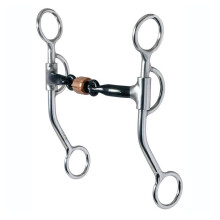 Reinsman 776 rundt omkring curb bit til hest - 3 -delt s?d jern snaffle med kobberrulle - fase C 7 kinder 5 mund7/16 3 -stykke snaffle w rulle