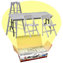 Ensemble de jeu ULTIMATE avec table et chaises        chelle argent   es pour figurines de lutte