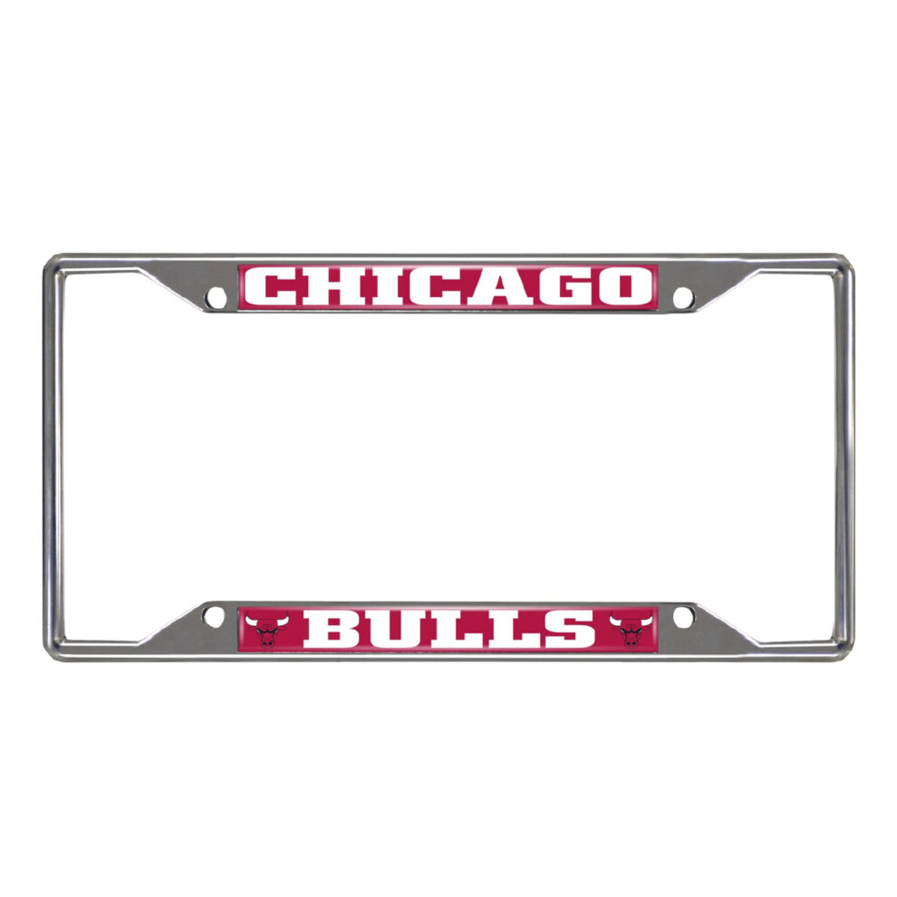 Fanmats 14847 Chicago Bulls Chrome Metal License Plate Frame Team Colors 6.25In X 12.25In 842989048471